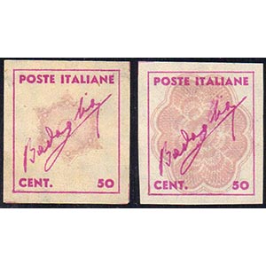 1944 - 50 cent. Badoglio, due prove ... 