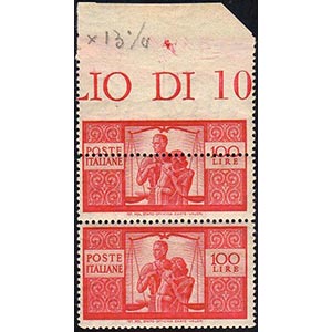 1946 - 100 lire carminio vivo Democratica, ... 