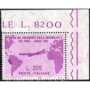 1961 - 205 lire Gronchi rosa (921), angolo ... 