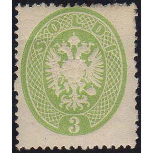 1863 - 3 soldi verde, dent. 14 (37), nuovo, ... 