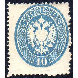 1863 - 10 soldi azzurro, dent. 14 (39), ... 