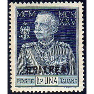 1925 - 1 lira azzurro, Giubileo del re, ... 