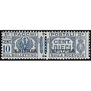 PACCHI POSTALI 1937 - 10 cent. azzurro, ... 