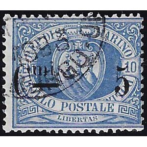 1892 - 5 cent. su 10 cent. oltremare (8A), ... 