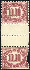1875 - 10 lire Servizio, coppia verticale ... 
