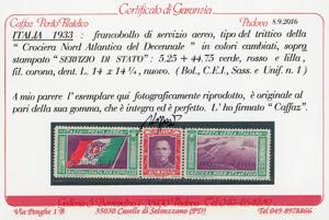 1933 - 5,25 + 44,75 lire trittico ... 