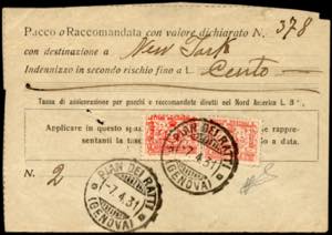 1931 - 1 lira e 2 lire Assicurazioni ... 