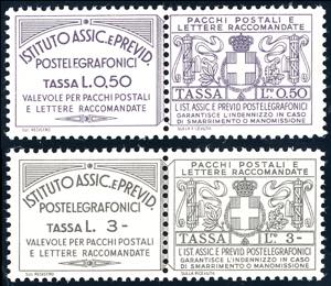 1936 - 50 cent. e 3 lire Assicurazioni ... 