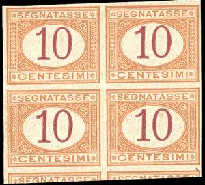 1870 - 10 cent. ocra e carminio (6), prova ... 