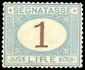 1870 - 1 lira azzurro chiaro e bruno (11), ... 