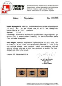 1890/91 - Mascherine, serie ... 