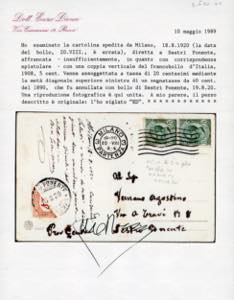 1920 - 40 cent. arancio e carminio ... 