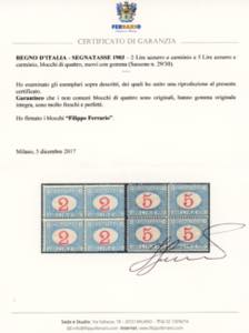 1903 - 2 e 5 lire azzurro e ... 