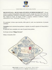 1877 - 20 cent. azzurro su crema ... 