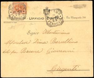 1900 - 20 cent. Umberto I, perfetto su BUSTA ... 