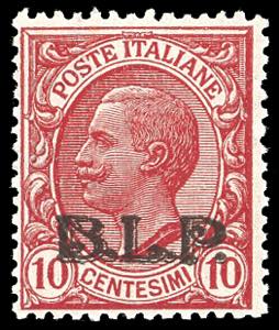 1922/23 - 10 cent. rosa Leoni, soprastampa ... 