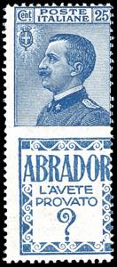1924 - 25 cent. Abrador (4), gomma originale ... 