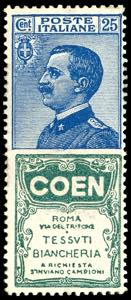 1924 - 25 cent. Coen (5), ben centrato, ... 