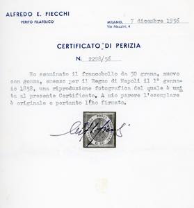 1858 - 50 grana rosa brunastro ... 