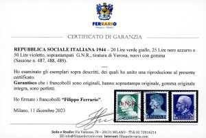 1944 - Soprastampati G.N.R., ... 