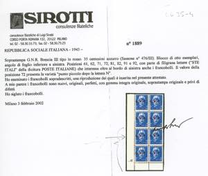 1943 - 35 cent. soprastampa G.N.R. ... 