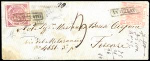 1860 - 2 grana carminio lillaceo, falso per ... 