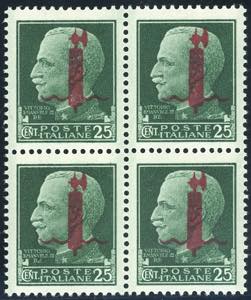 1944 - 25 cent. soprastampato fascio in ... 