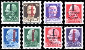 1944 - Soprastampati, 8 valori ... 