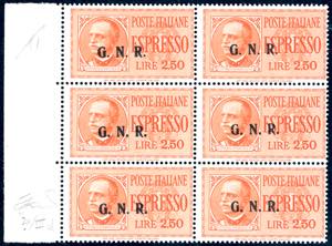 1943 - 2,50 lire soprastampa obliqua G.N.R. ... 
