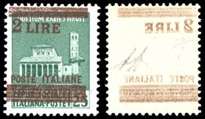 1945 - 2 lire su 25 cent. Monumenti ... 