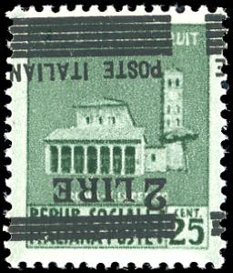 1945 - 2 lire su 25 cent., soprastampa ... 