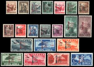 1945 - Serie completa di posta ordinaria, ... 