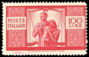 1946 - 100 lire Democratica, carminio scuro, ... 