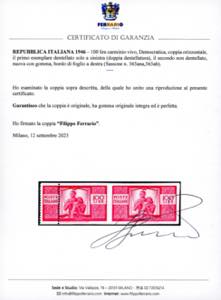 1946 - 100 lire carminio vivo ... 