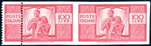 1946 - 100 lire carminio vivo Democratica, ... 