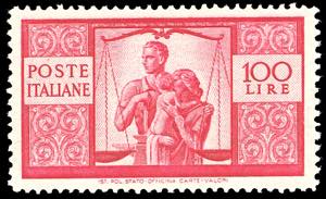 1946 - 100 lire Democratica, carminio vivo, ... 