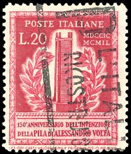 1949 - 20 lire Volta, dent. 14 1/4 x 14, ... 