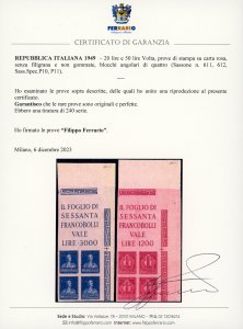 1949 - 20 lire e 50 lire Volta, ... 