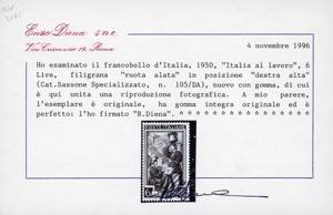 1950 - Lavoro, filigrana ruota I ... 