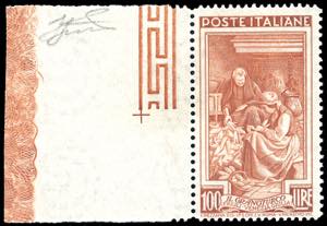 1950 - 100 lire Lavoro, dent. 14 x 13 1/4, ... 