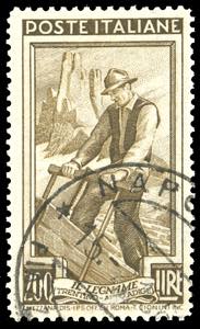 1950 - 200 lire Lavoro, dent. 13 1/4 x 14 ... 