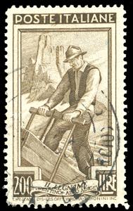 1950 - 200 lire Lavoro, dent. 14 x 14, ... 