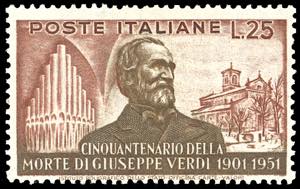 1951 - 25 lire Verdi, dent. 14 x 14 1/4, ... 