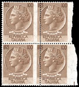 1955 - 100 lire Turrita, filigrana stelle ... 