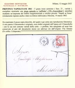 1862 - 5 grana rosso carminio ... 