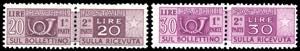 1952 - 20 lire e 30 lire, filigrana ruota ... 