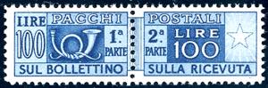 1950 - 100 lire dent. 14 x 13 1/4, filigrana ... 