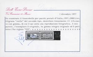 1957 - 2.000 lire, dentellatura ... 