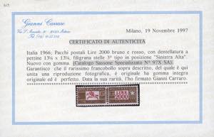 1966 - 2.000 lire, dentellatura a ... 