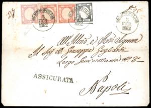 1862 - 5 grana lilla, 5 grana carminio, due ... 
